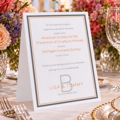 Tented Donation Card